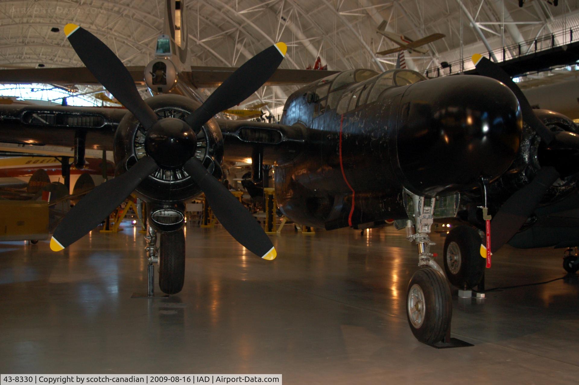 43-8330, 1943 Northrop P-61C Black Widow C/N 1376, 1943 Northrop P-61C-1-NO Black Widow at the Steven F. Udvar-Hazy Center, Smithsonian National Air and Space Museum, Chantilly, VA