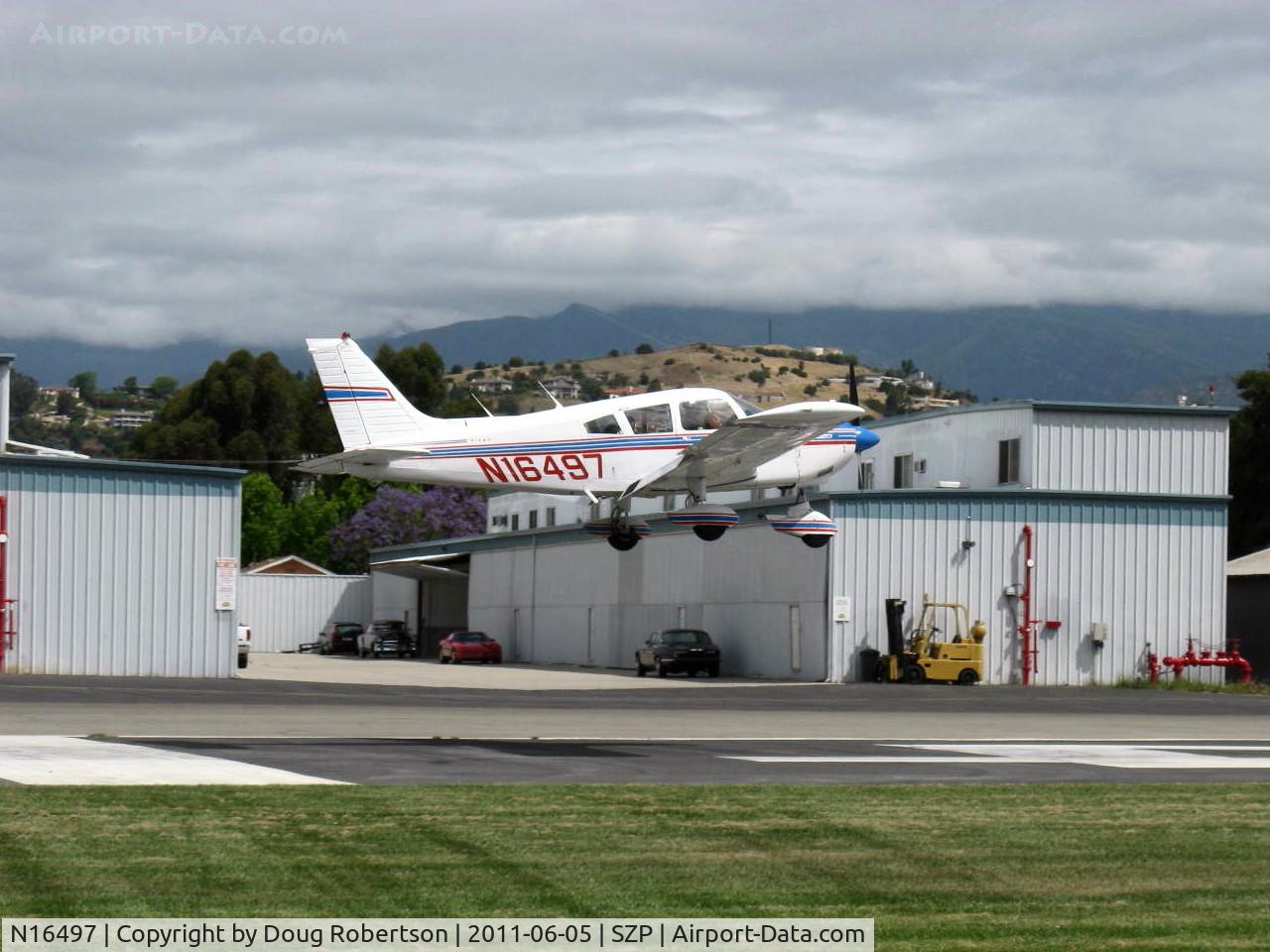 N16497, 1973 Piper PA-28-235 Cherokee Charger C/N 28-7310101, 1973 Piper PA-28-235 CHEROKEE CHARGER, Lycoming O-540-D4B5 235 Hp, landing Rwy 04