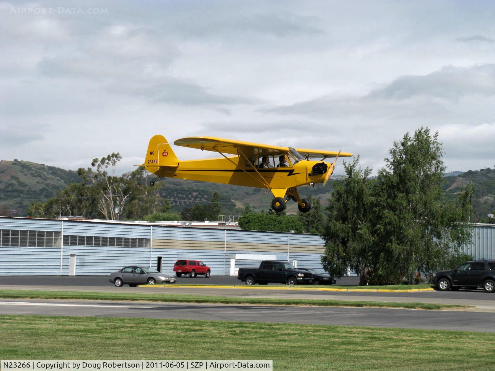 N23266, 1939 Piper J3C-65 Cub Cub C/N 3113, 1939 Piper J3C-65 CUB, Continental A&C65 65 Hp, on final Rwy 04