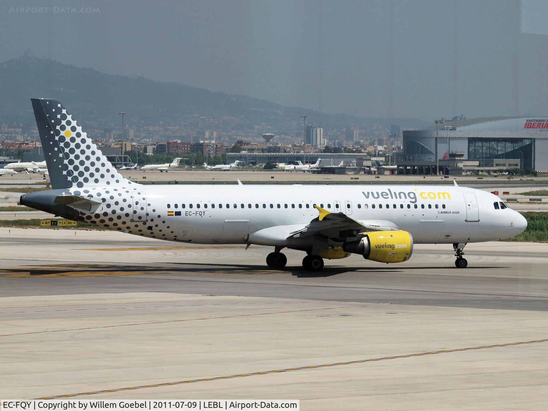 EC-FQY, 1992 Airbus A320-211 C/N 356, Prepare for take off from Barcelona Airport