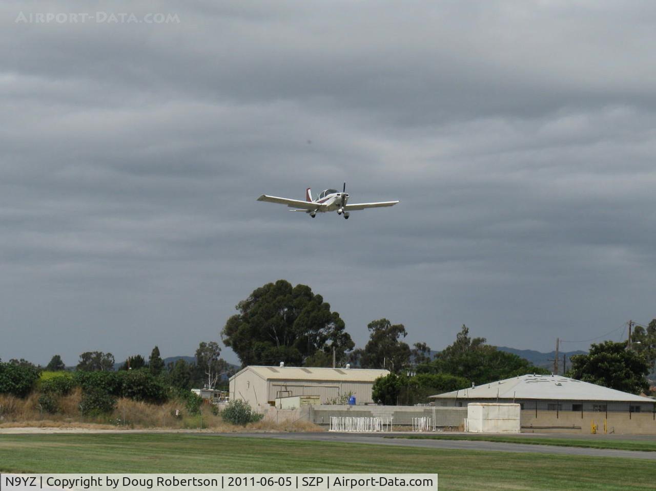 N9YZ, 1975 Grumman American AA-5A Cheetah C/N AA5-0822, 1975 Grumman American AA-5 CHEETAH, Lycoming O-320 150 Hp, Young Eagles Flight, on final Rwy 04