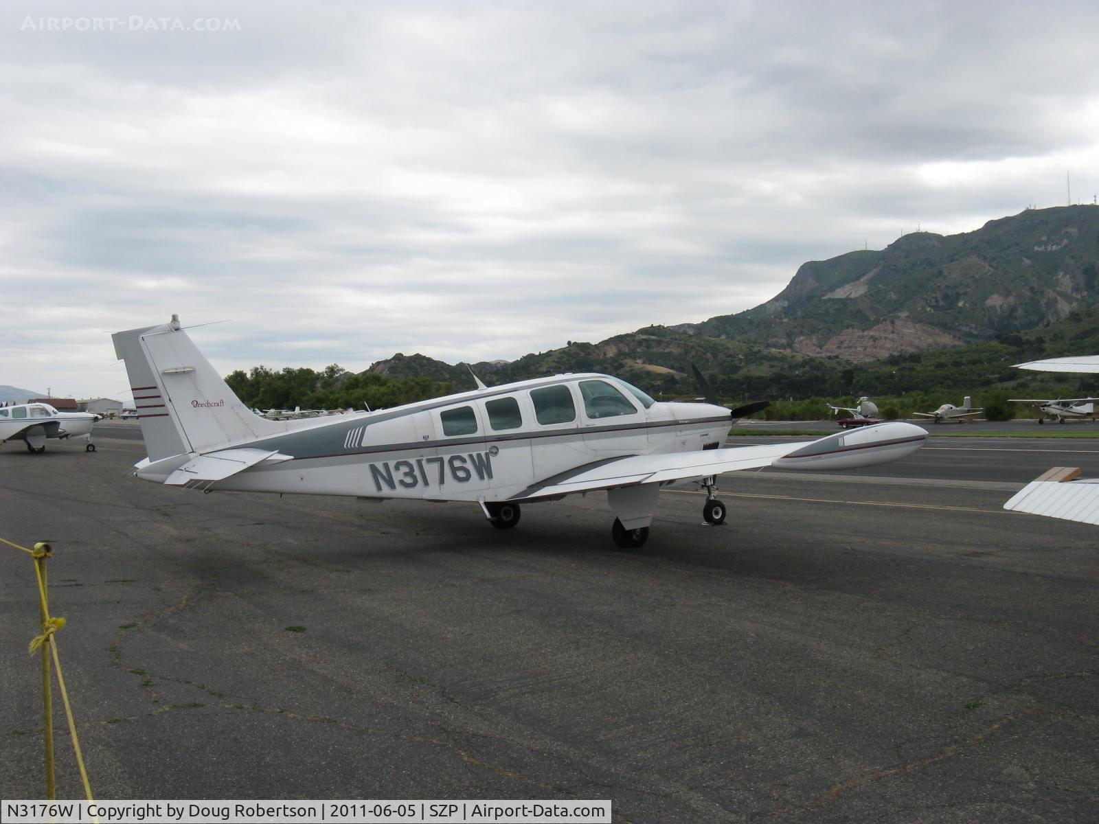 N3176W, 1988 Beech A36 Bonanza 36 C/N E-2447, 1988 Beech A36 BONANZA, Continental IO-550-B 300 Hp (takeoff and continuous), tip tanks