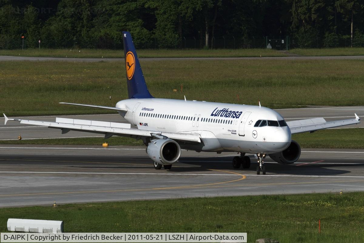 D-AIPK, 1989 Airbus A320-211 C/N 0093, vacating the runway
