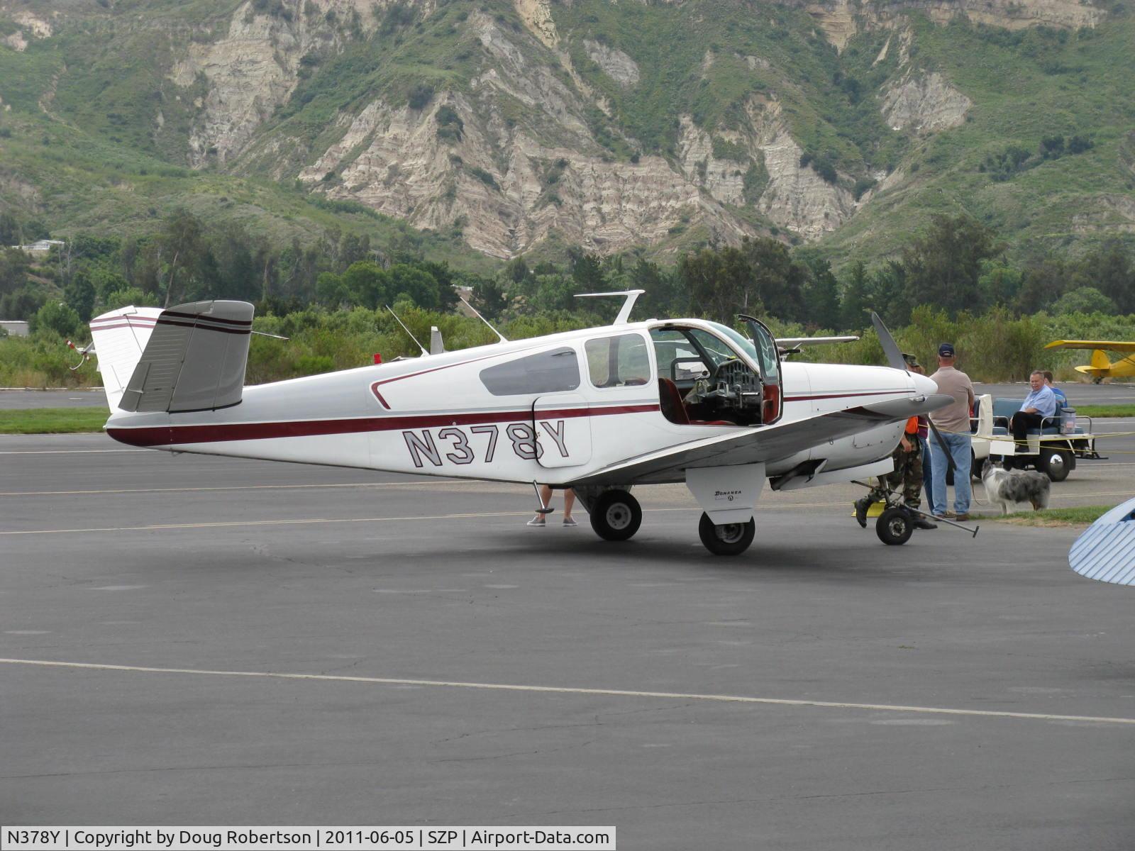 N378Y, 1951 Beech B35 Bonanza C/N D-2680, 1951 Beech B35 BONANZA, Continental E225 upgrade, at refueling