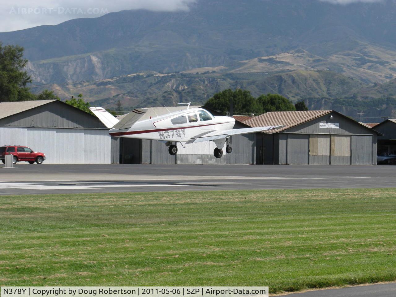 N378Y, 1951 Beech B35 Bonanza C/N D-2680, 1951 Beech B35 BONANZA, Continental E225 upgrade, landing Rwy 04