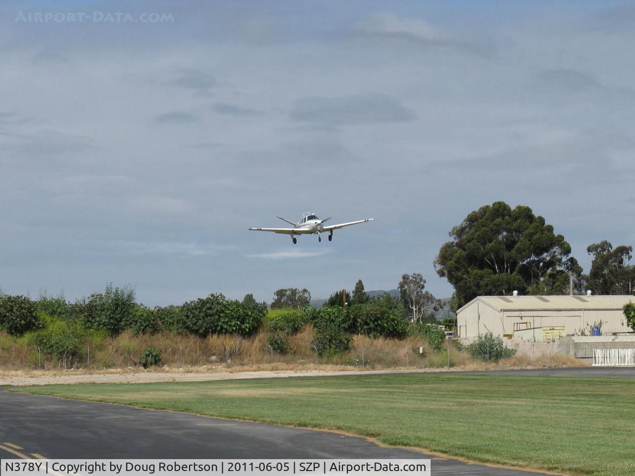 N378Y, 1951 Beech B35 Bonanza C/N D-2680, 1951 Beech B35 BONANZA, Continental E225 upgrade, on final Rwy 04