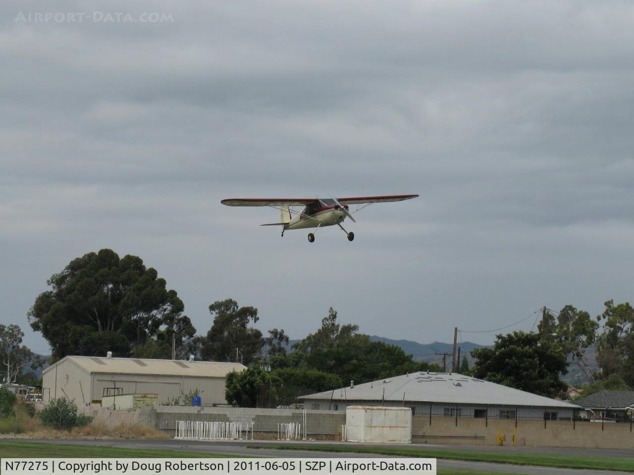 N77275, 1946 Cessna 140 C/N 11488, 1946 Cessna 140, Continental C85 85 Hp, on final Rwy 04