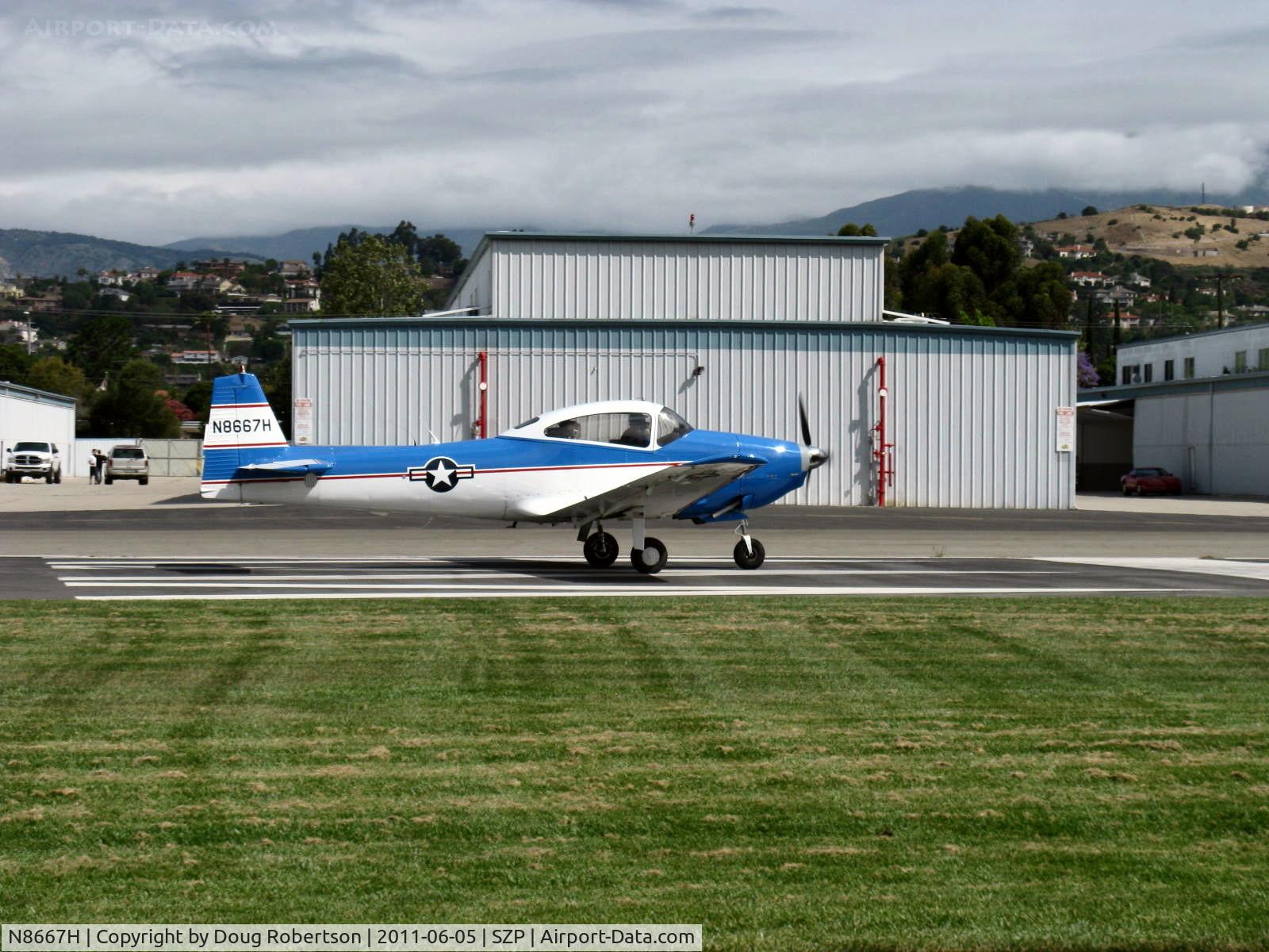 N8667H, 1947 North American Navion C/N NAV-4-667, 1947 North American NAVION, Continental IO-520 285 Hp upgrade, takeoff roll Rwy 04 with Young Eagles riders