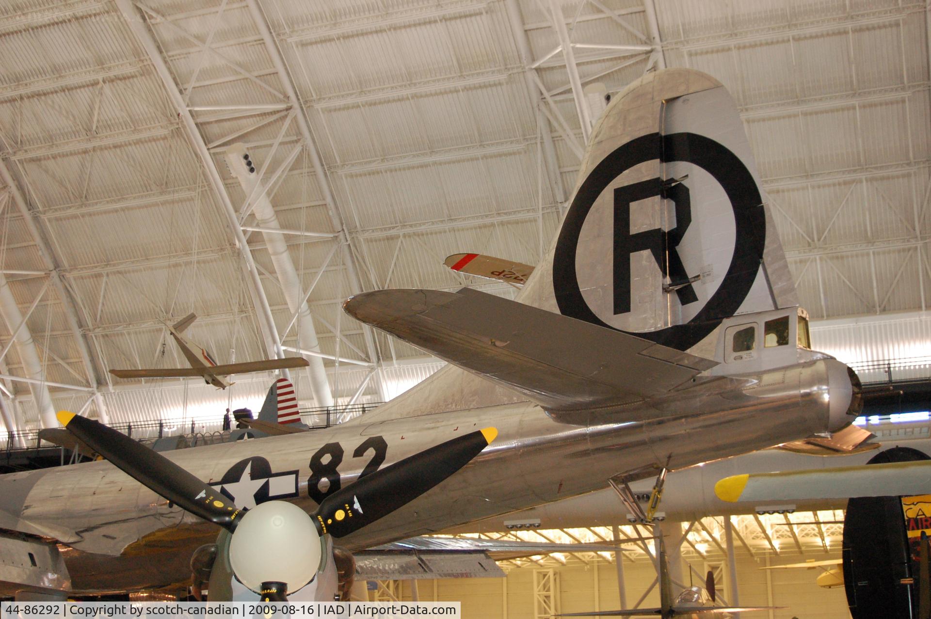 44-86292, 1944 Boeing B-29-45-MO Superfortress C/N Not found 44-86292, 1944 Boeing B-29-45-MO Superfortress at the Steven F. Udvar-Hazy Center, Smithsonian National Air and Space Museum, Chantilly, VA