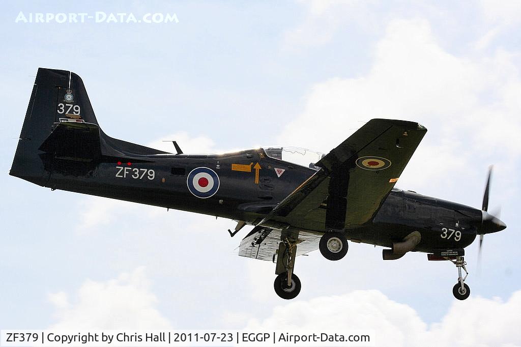 ZF379, 1992 Short S-312 Tucano T1 C/N S122/T93, arriving back at Liverpool after its display at the Southport Airshow