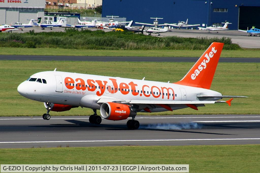 G-EZIO, 2005 Airbus A319-111 C/N 2512, easyJet A319 touching down on RW27, taken from the control tower