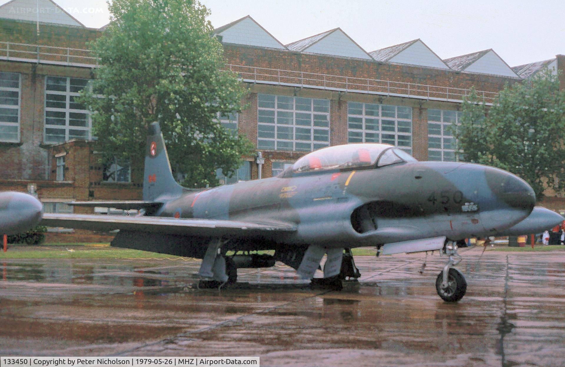 133450, Canadair CT-133 Silver Star C/N T33-450, CT-133 Silver Star of the Canadian Armed Forces Group Tactical Training Flight based at Solingen on display at the 1979 RAF Mildenhall Air Fete.