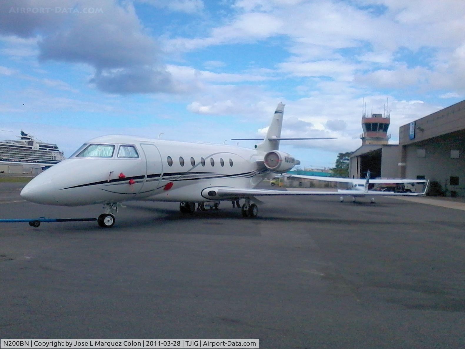 N200BN, 2010 Israel Aircraft Industries Gulfstream 200 C/N 221, parking in Million air
