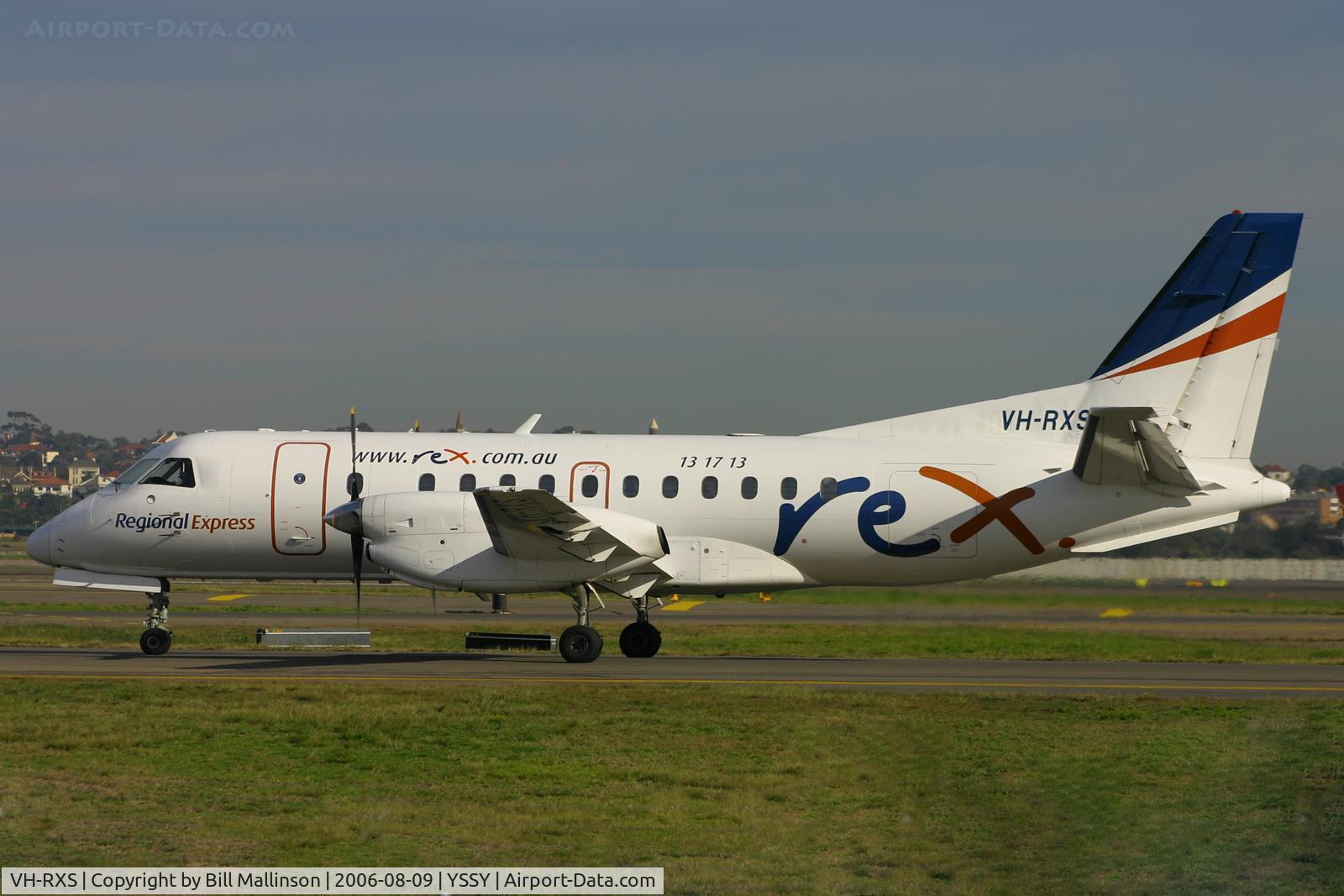VH-RXS, 1992 Saab 340B C/N 340B-285, taxi to 34R