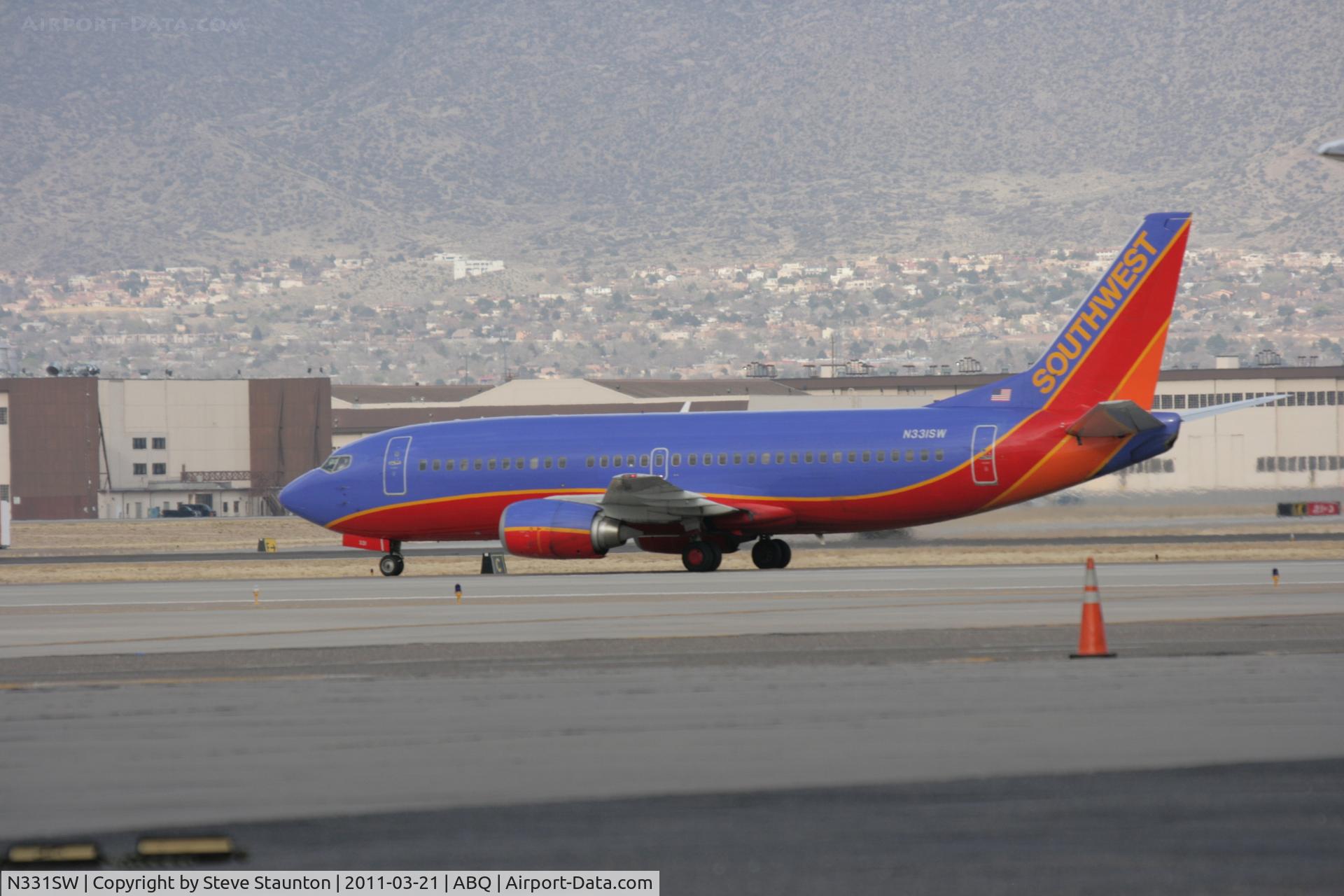 N331SW, 1988 Boeing 737-3H4 C/N 23695, Taken at Alburquerque International Sunport Airport, New Mexico in March 2011 whilst on an Aeroprint Aviation tour