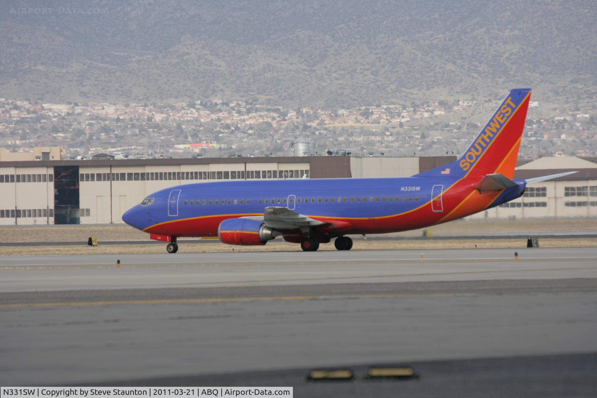 N331SW, 1988 Boeing 737-3H4 C/N 23695, Taken at Alburquerque International Sunport Airport, New Mexico in March 2011 whilst on an Aeroprint Aviation tour
