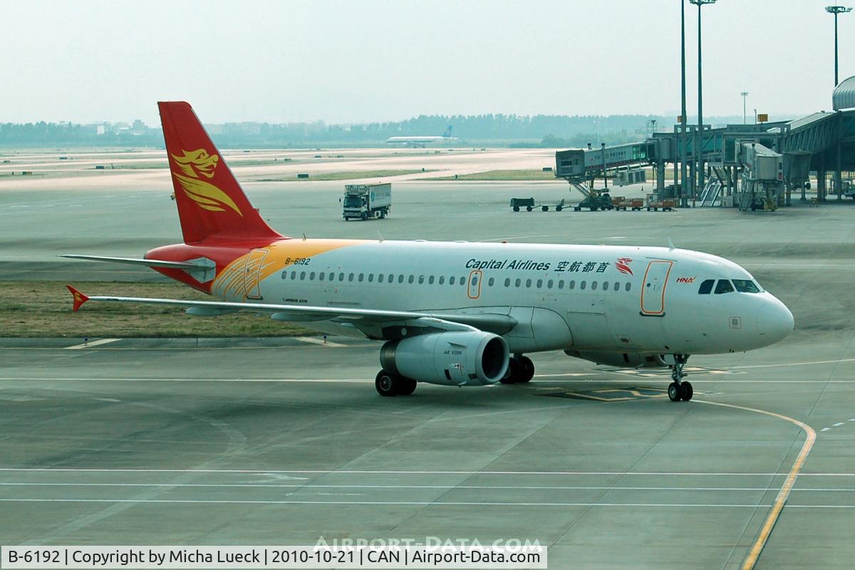 B-6192, 2009 Airbus A319-132 C/N 3768, At Guangzhou