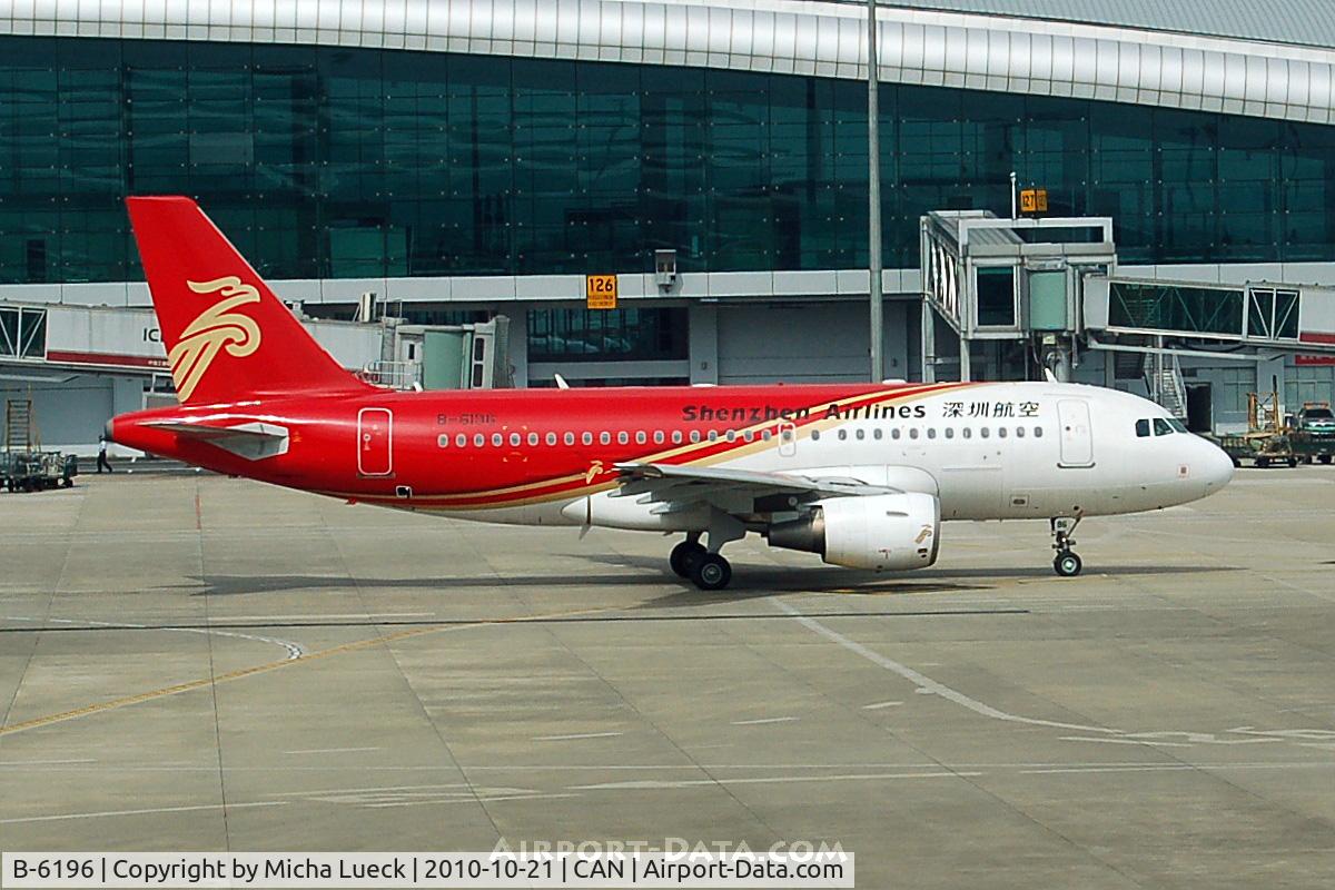 B-6196, 2006 Airbus A319-115 C/N 2672, At Guangzhou