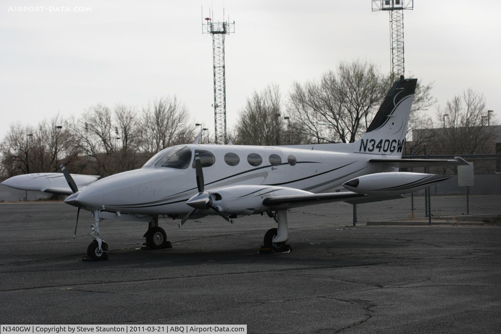 N340GW, 1979 Cessna 340A C/N 340A0706, Taken at Alburquerque International Sunport Airport, New Mexico in March 2011 whilst on an Aeroprint Aviation tour
