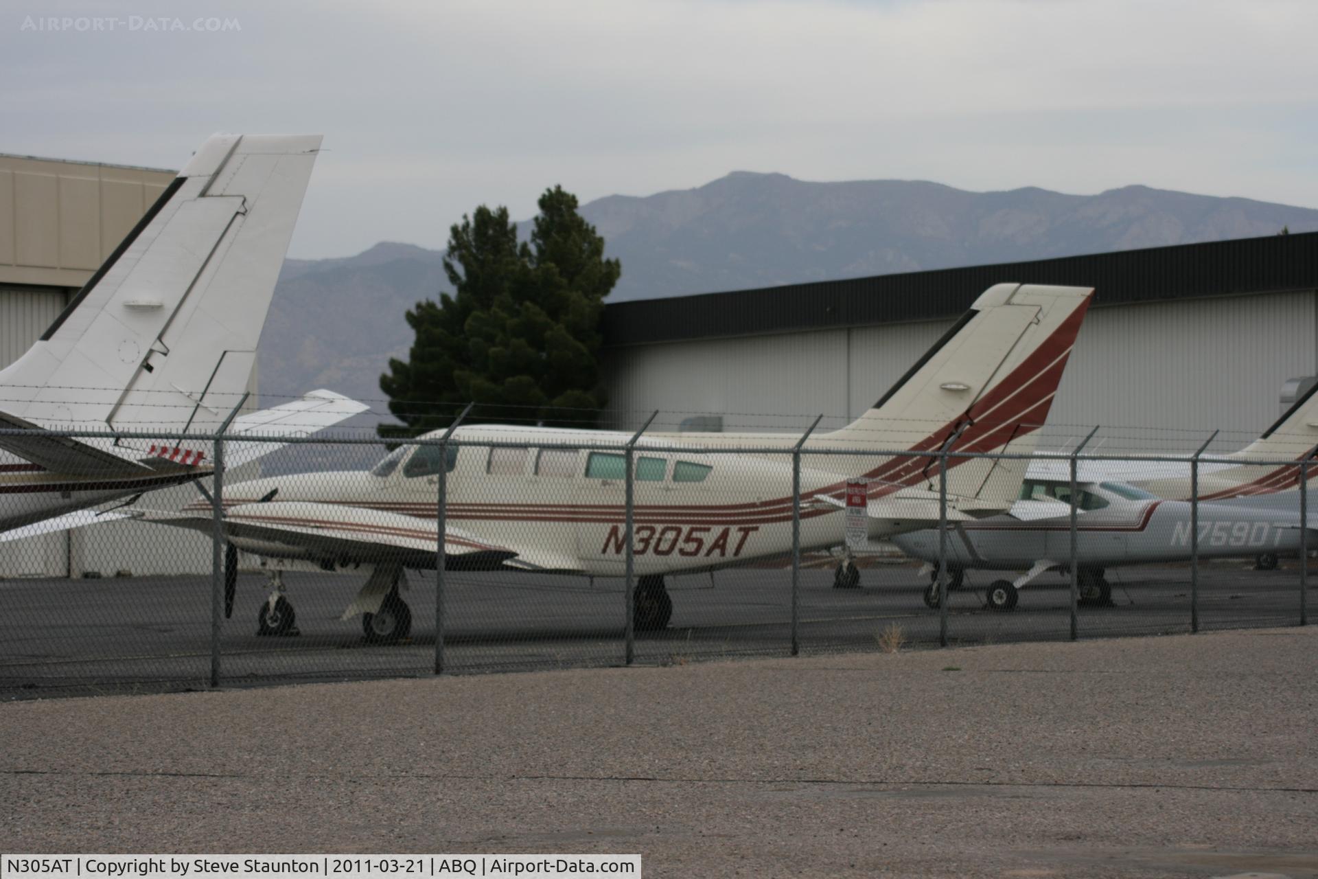 N305AT, 1979 Cessna 402C C/N 402C0030, Taken at Alburquerque International Sunport Airport, New Mexico in March 2011 whilst on an Aeroprint Aviation tour