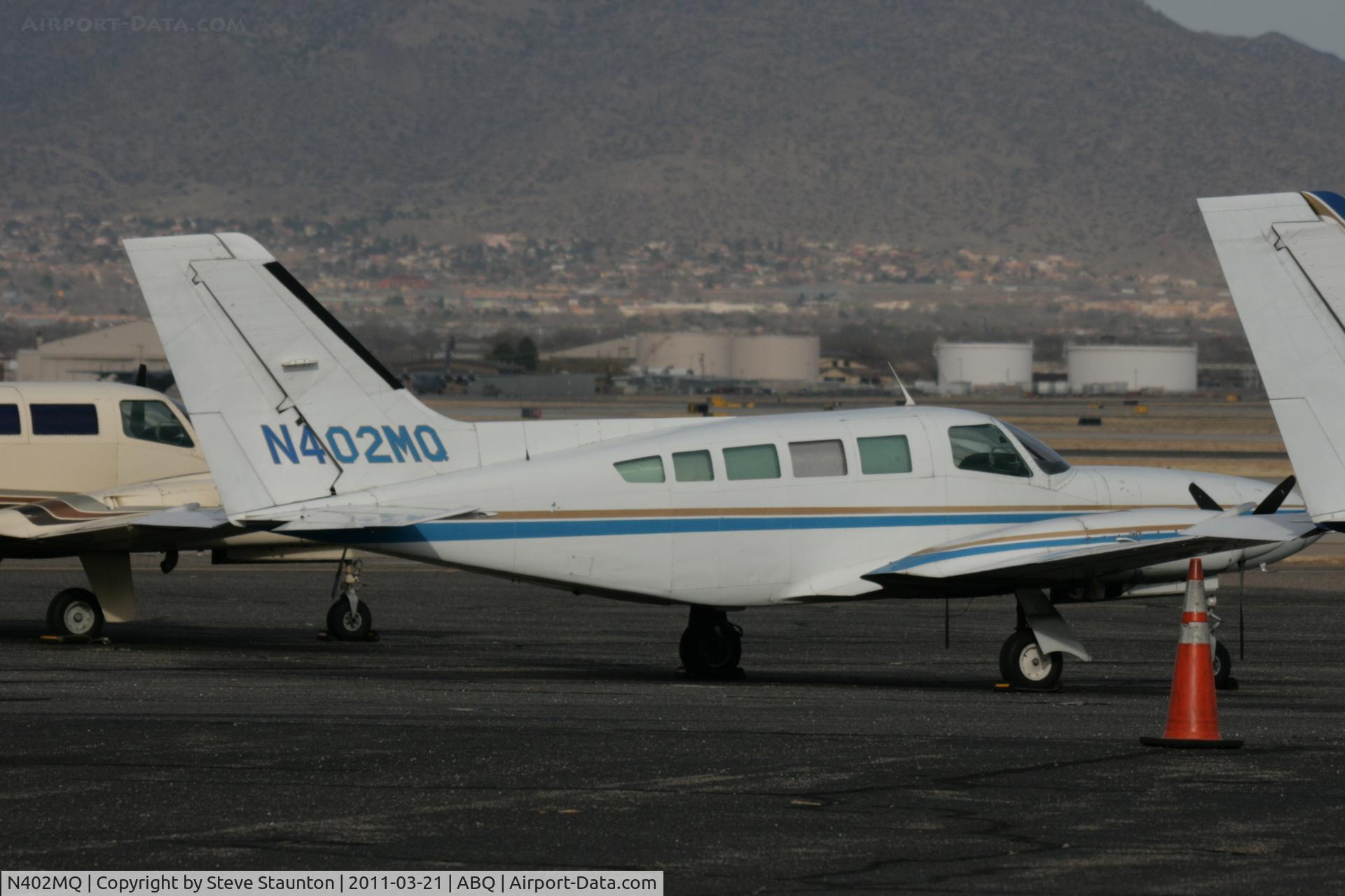 N402MQ, 1979 Cessna 402C C/N 402C0095, Taken at Alburquerque International Sunport Airport, New Mexico in March 2011 whilst on an Aeroprint Aviation tour