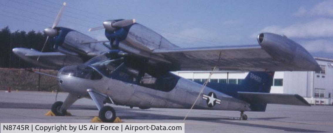 N8745R, 1959 Helio H-500/U-5A Twin Courier C/N 02, last registered VT-DVC India 1959 H-500 /AU-5A Twin c/n 2  s/n (59-5956) N8745R, conv to AU-5B, seen with fake # “90336”