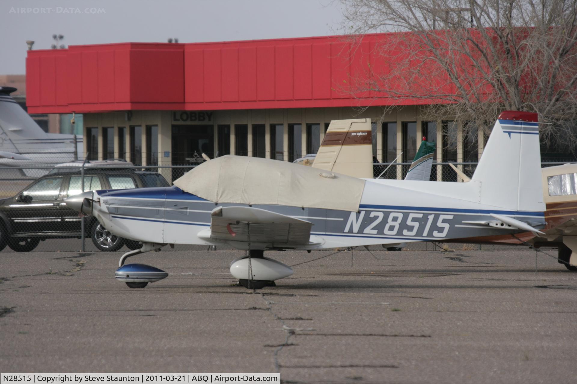 N28515, Grumman American AA-5B Tiger C/N AA5B0657, Taken at Alburquerque International Sunport Airport, New Mexico in March 2011 whilst on an Aeroprint Aviation tour