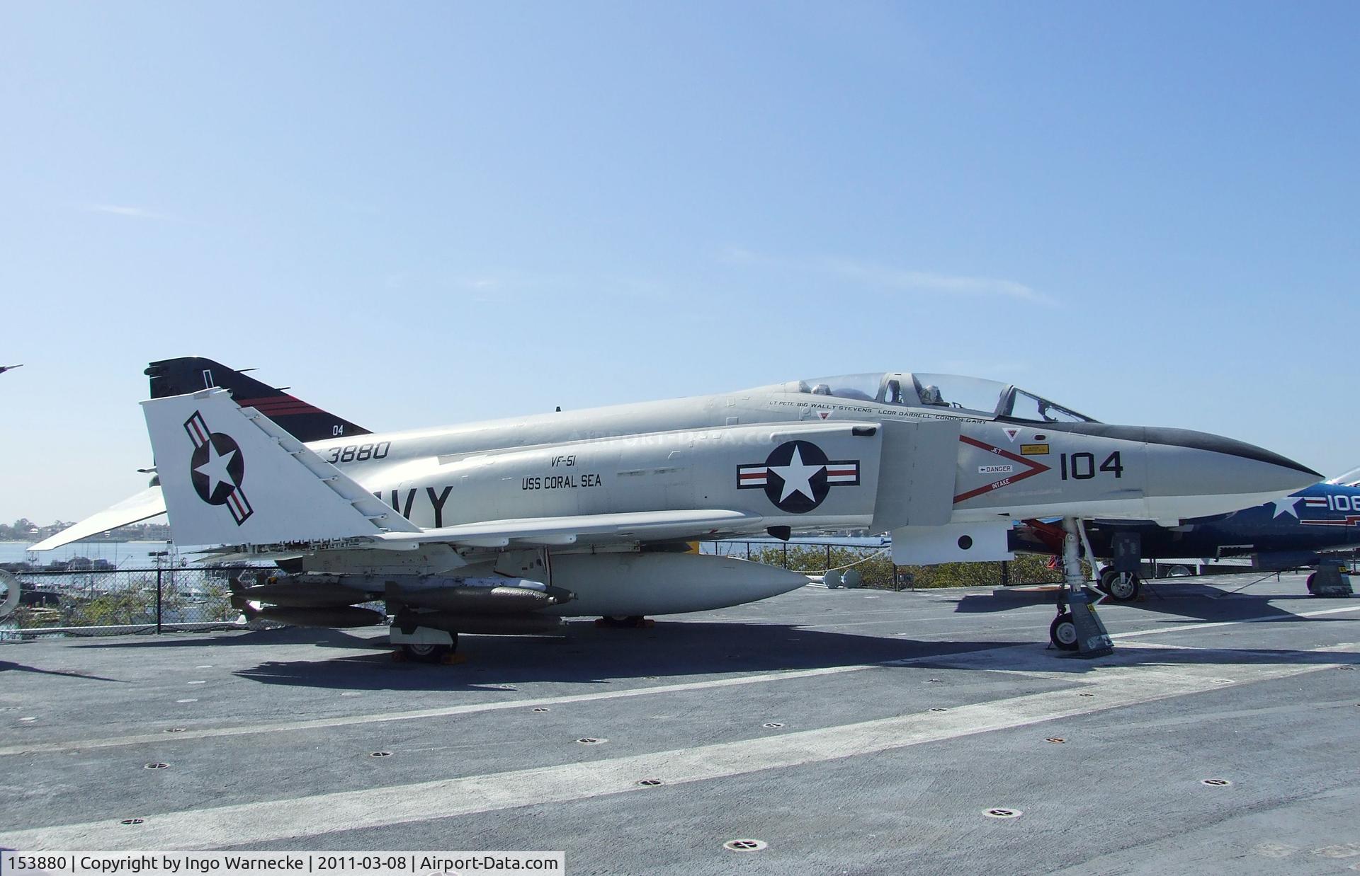 153880, McDonnell F-4S Phantom II C/N 2466, McDonnell Douglas F-4S Phantom II on the flight deck of the USS Midway Museum, San Diego CA