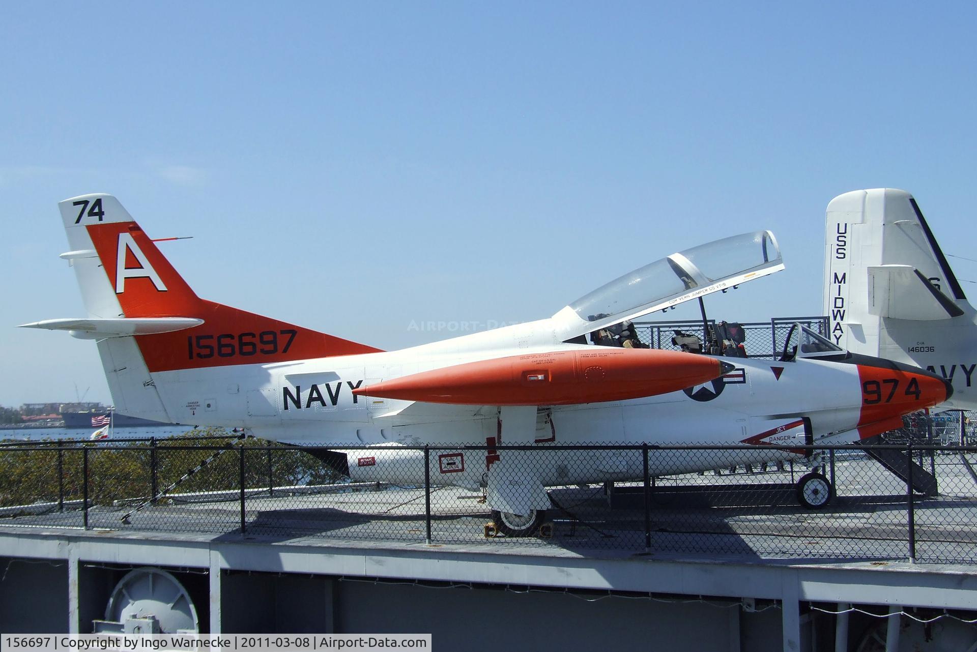 156697, North American T-2C Buckeye C/N 318-12, North American T-2C Buckeye on the flight deck of the USS Midway Museum, San Diego CA