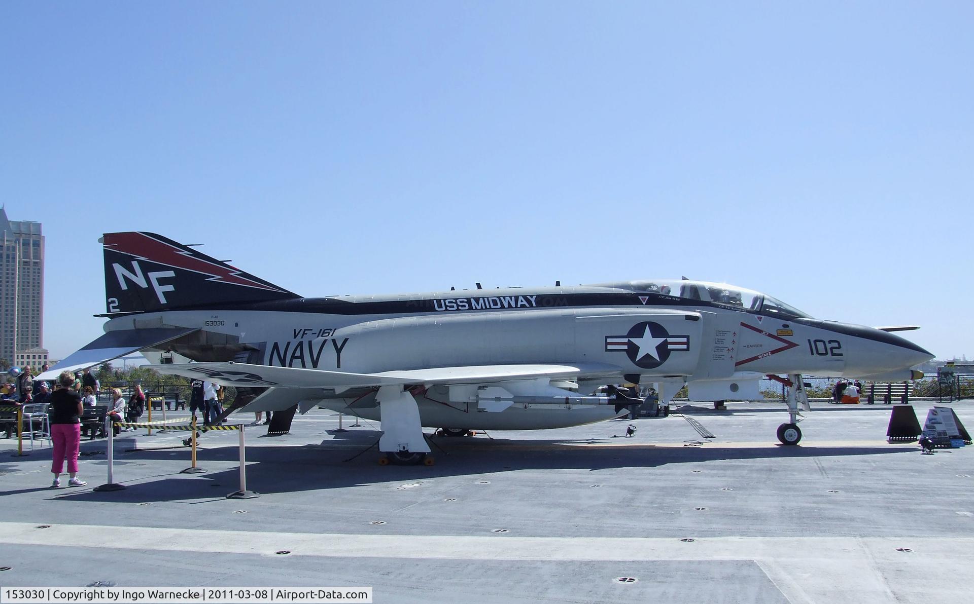 153030, McDonnell F-4N Phantom II C/N 1557, McDonnell Douglas F-4N Phantom II on the flight deck of the USS Midway Museum, San Diego CA