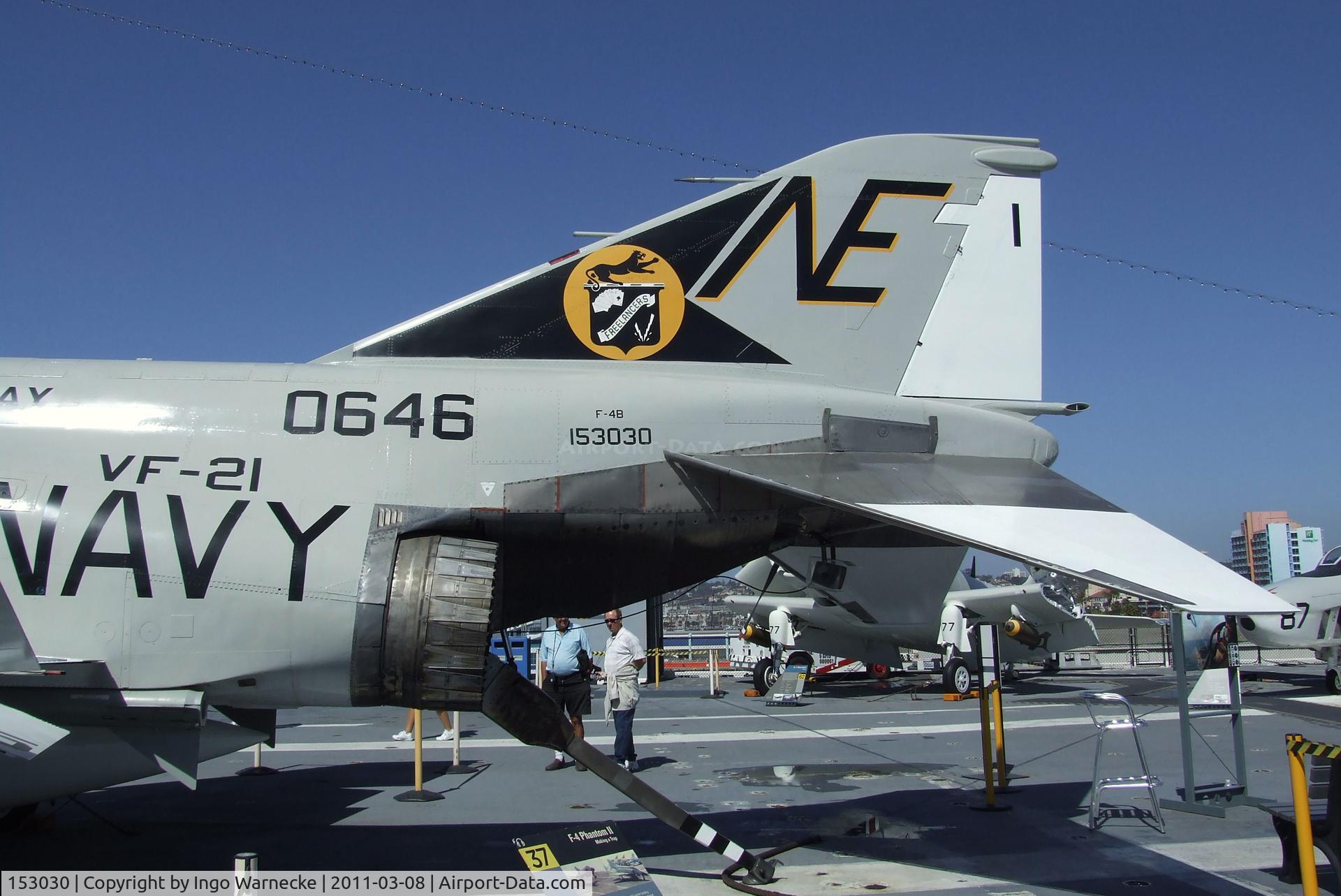 153030, McDonnell F-4N Phantom II C/N 1557, McDonnell Douglas F-4N Phantom II on the flight deck of the USS Midway Museum, San Diego CA