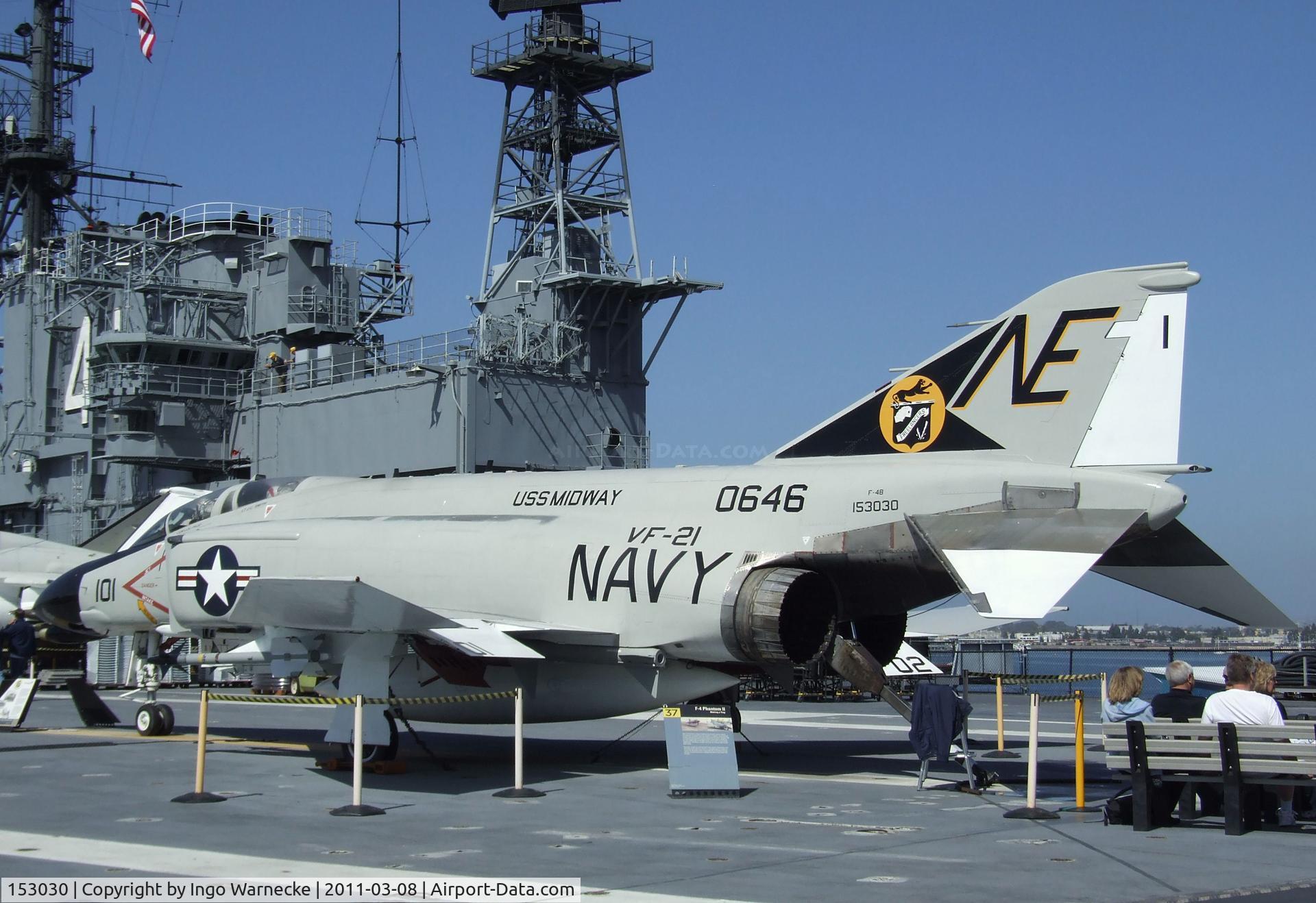 153030, McDonnell F-4N Phantom II C/N 1557, McDonnell Douglas F-4N Phantom II on the flight deck of the USS Midway Museum, San Diego CA