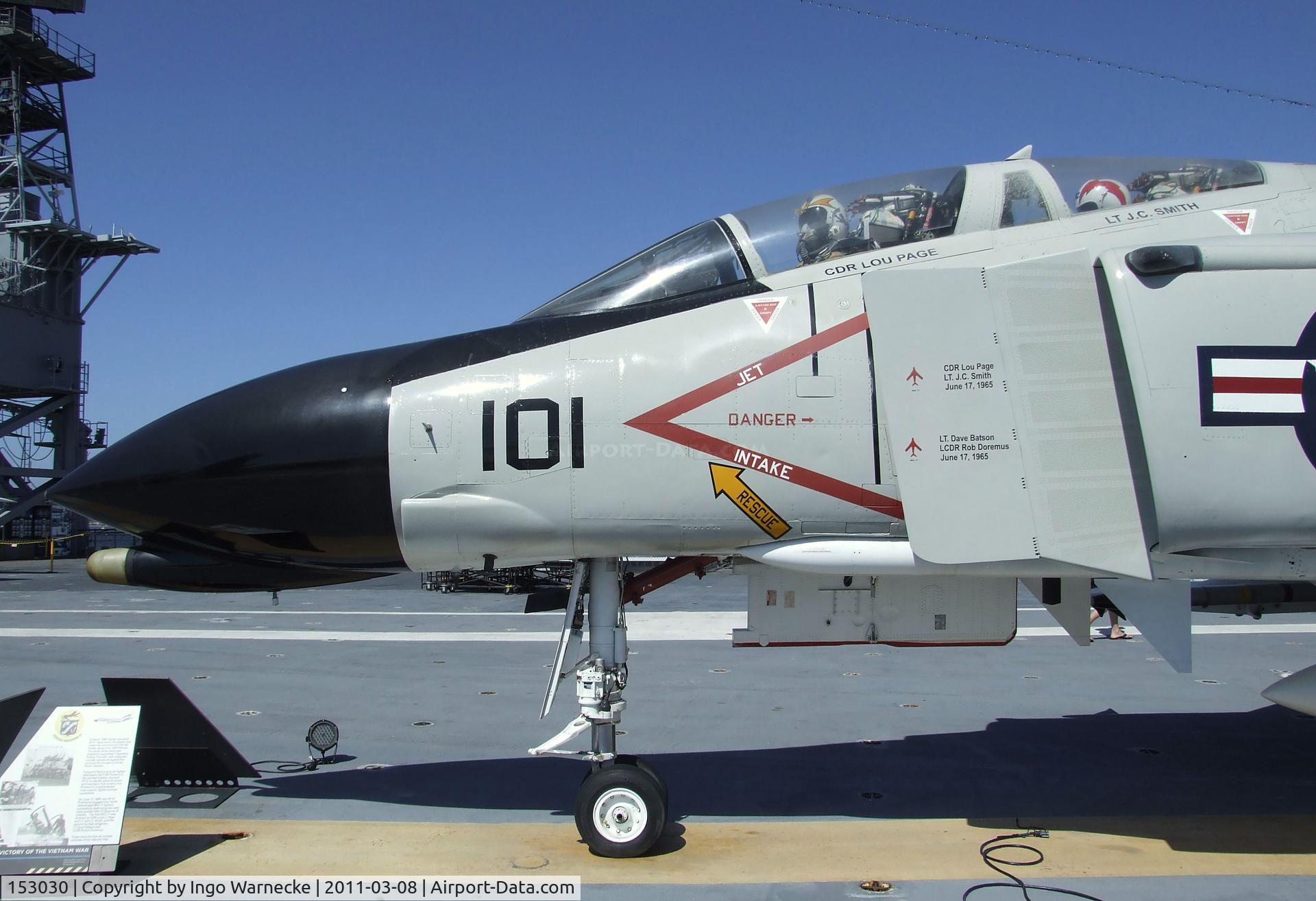 153030, McDonnell F-4N Phantom II C/N 1557, McDonnell Douglas F-4N Phantom II on the flight deck of the USS Midway Museum, San Diego CA
