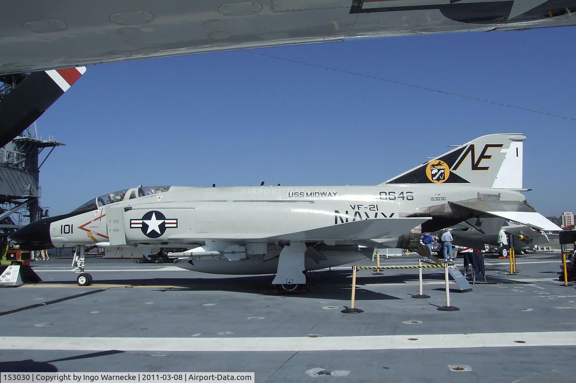 153030, McDonnell F-4N Phantom II C/N 1557, McDonnell Douglas F-4N Phantom II on the flight deck of the USS Midway Museum, San Diego CA