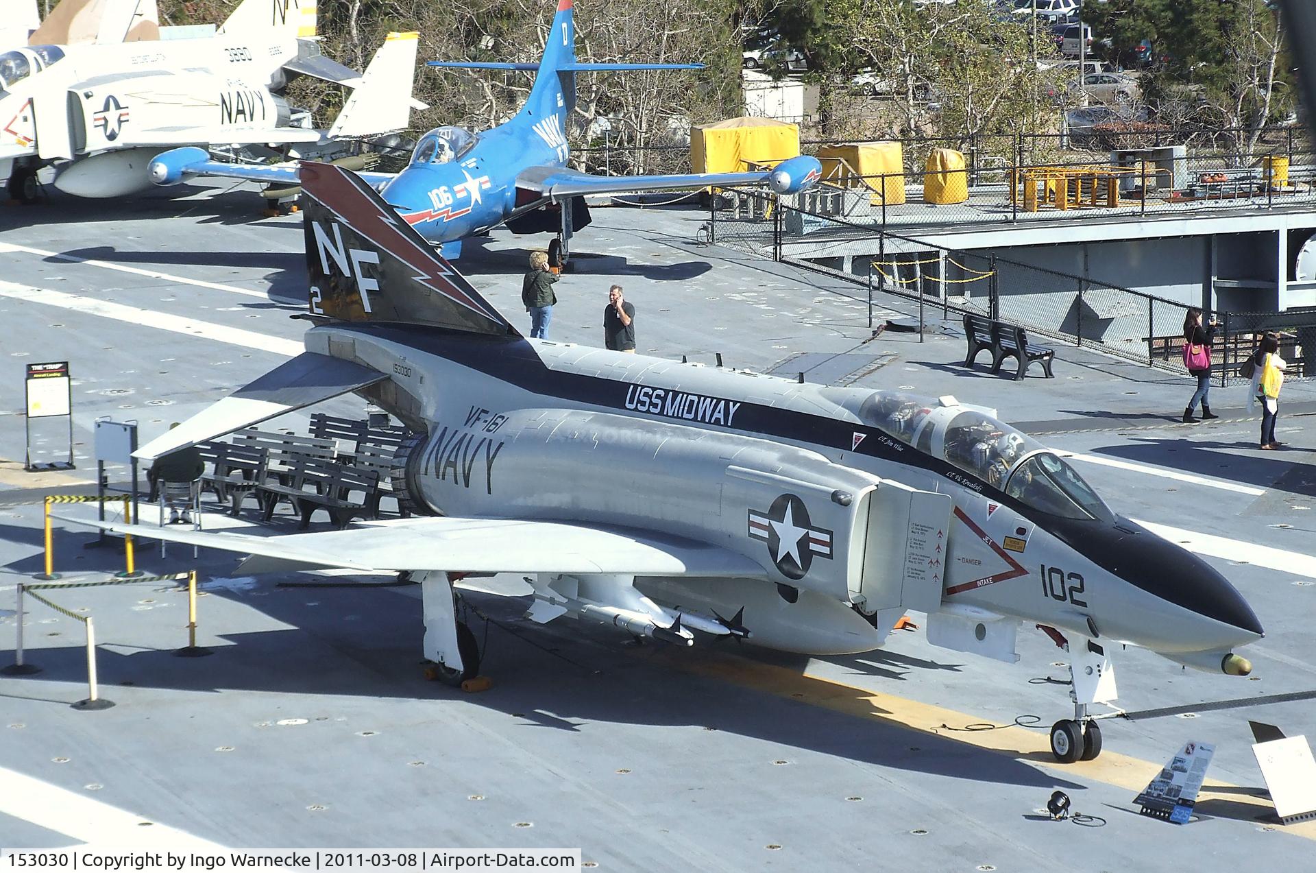 153030, McDonnell F-4N Phantom II C/N 1557, McDonnell Douglas F-4N Phantom II on the flight deck of the USS Midway Museum, San Diego CA