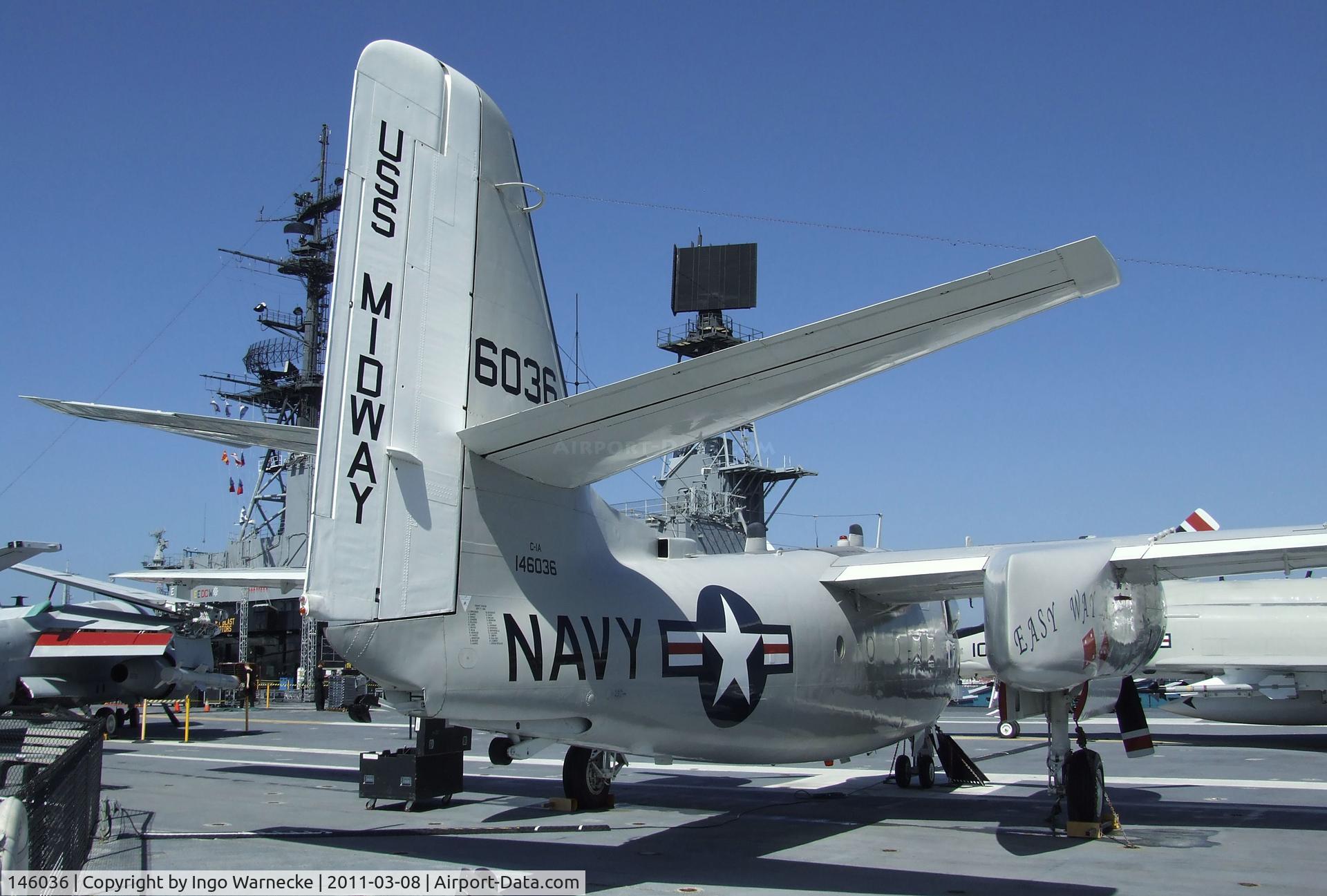 146036, Grumman C-1A Trader C/N 66, Grumman C-1A Trader on the flight deck of the USS Midway Museum, San Diego CA