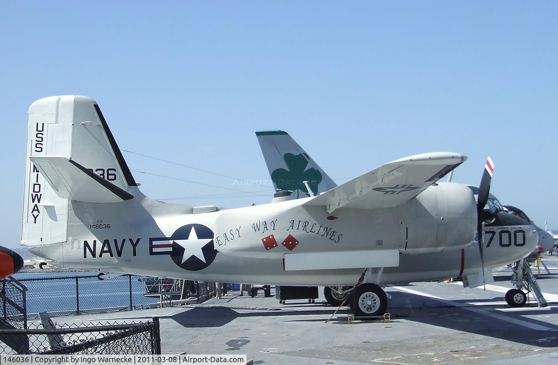 146036, Grumman C-1A Trader C/N 66, Grumman C-1A Trader on the flight deck of the USS Midway Museum, San Diego CA