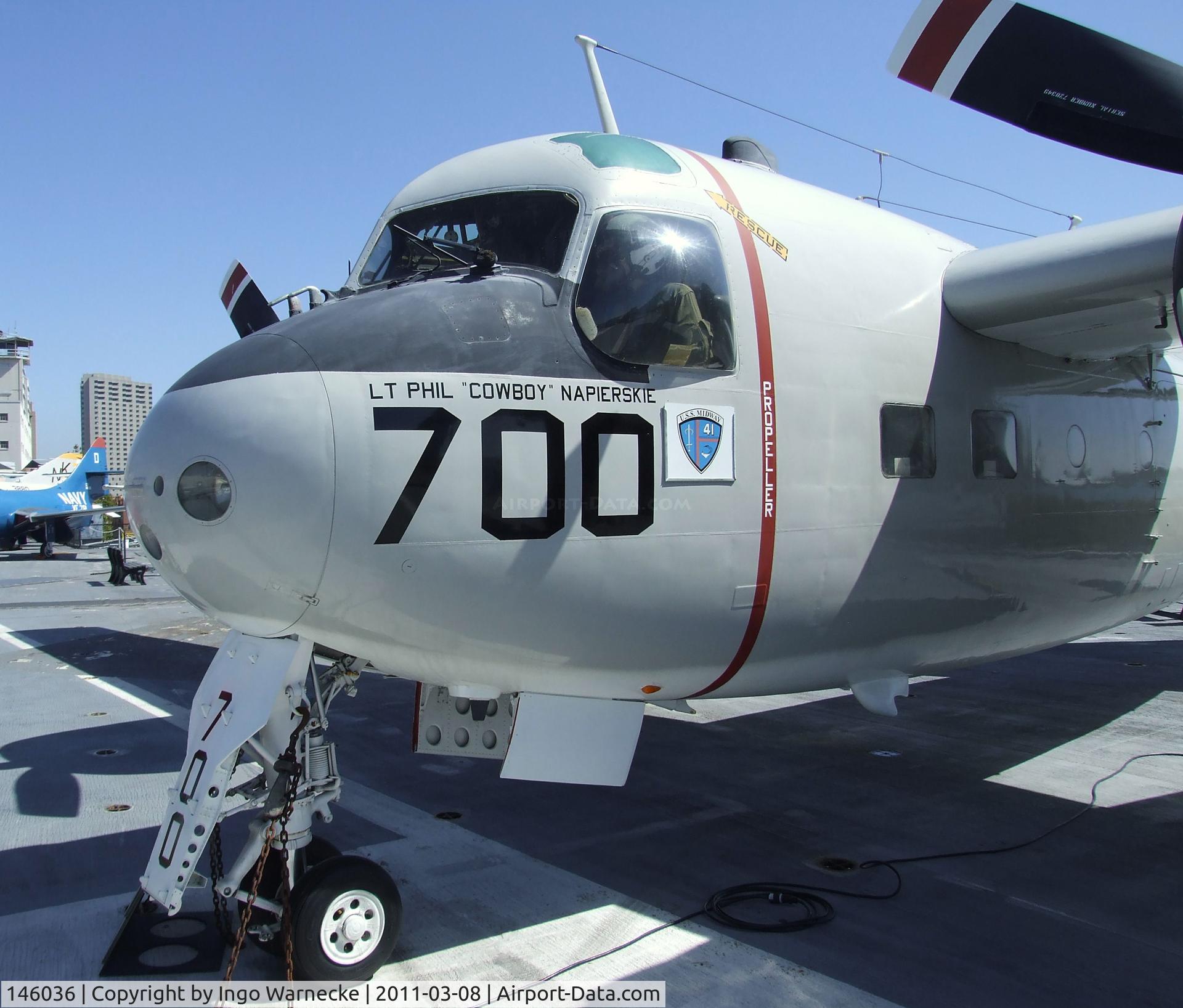 146036, Grumman C-1A Trader C/N 66, Grumman C-1A Trader on the flight deck of the USS Midway Museum, San Diego CA