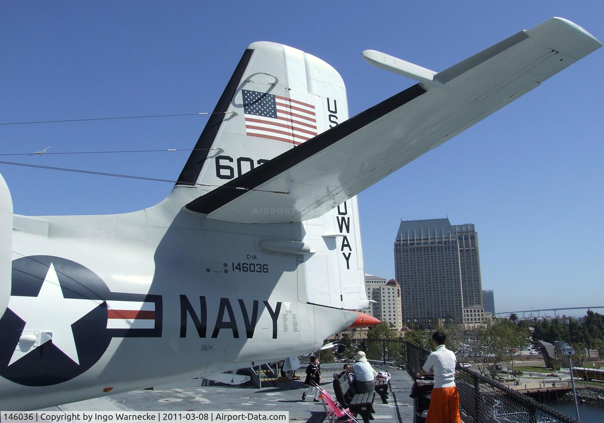 146036, Grumman C-1A Trader C/N 66, Grumman C-1A Trader on the flight deck of the USS Midway Museum, San Diego CA