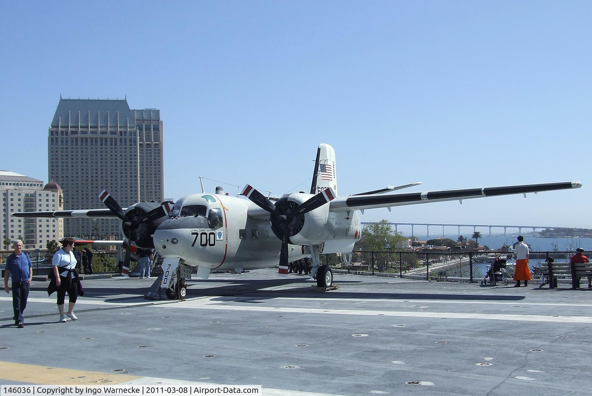 146036, Grumman C-1A Trader C/N 66, Grumman C-1A Trader on the flight deck of the USS Midway Museum, San Diego CA
