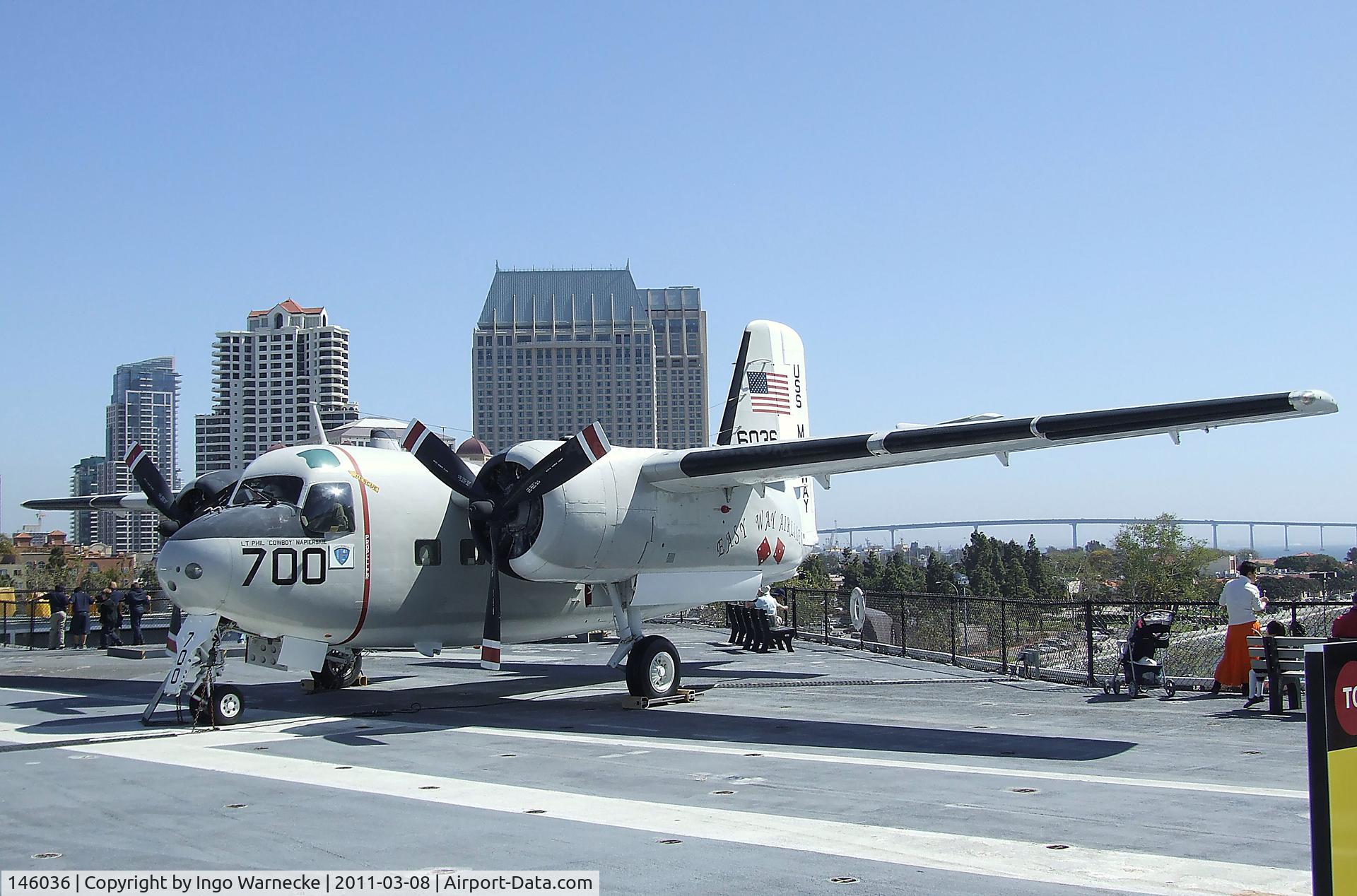 146036, Grumman C-1A Trader C/N 66, Grumman C-1A Trader on the flight deck of the USS Midway Museum, San Diego CA