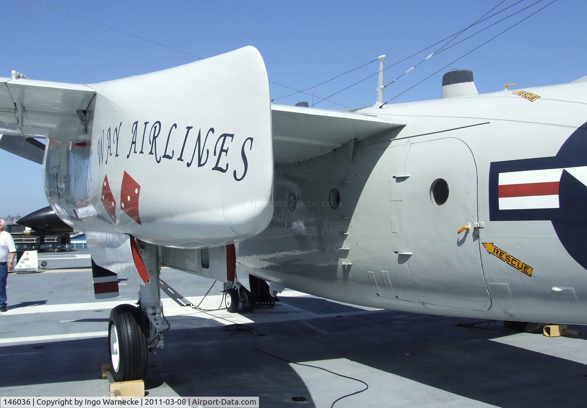 146036, Grumman C-1A Trader C/N 66, Grumman C-1A Trader on the flight deck of the USS Midway Museum, San Diego CA