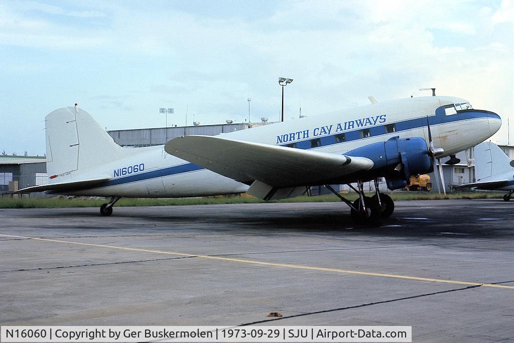 N16060, 1936 Douglas DC-3A C/N 1902, Taken at San Juan Luis Munoz Marin Airport in September 1973.