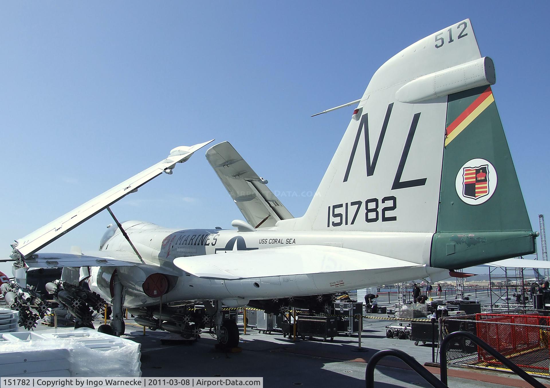 151782, Grumman A-6A Intruder C/N I-85, Grumman A-6A Intruder on the flight deck of the USS Midway Museum, San Diego CA