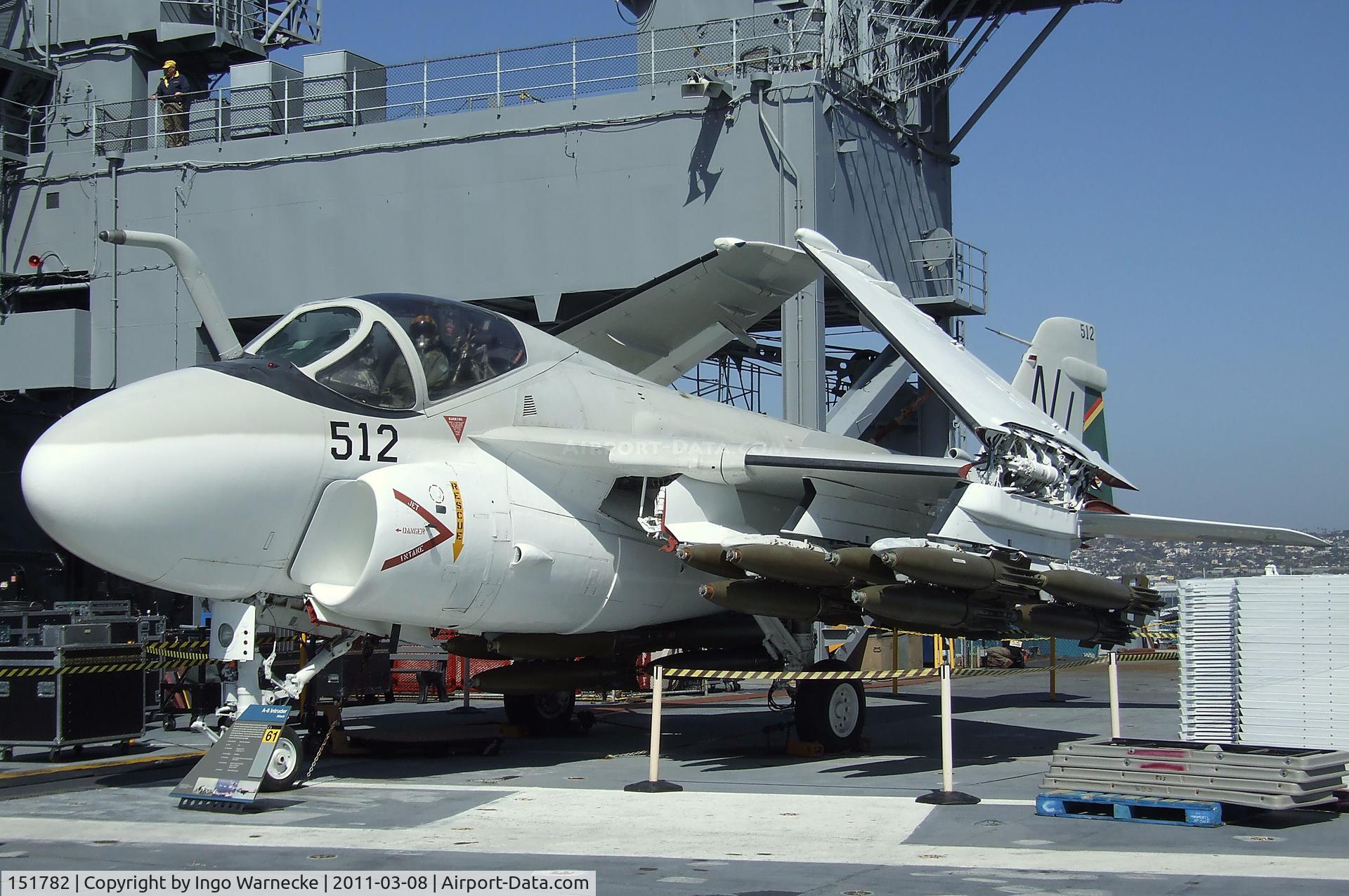151782, Grumman A-6A Intruder C/N I-85, Grumman A-6A Intruder on the flight deck of the USS Midway Museum, San Diego CA