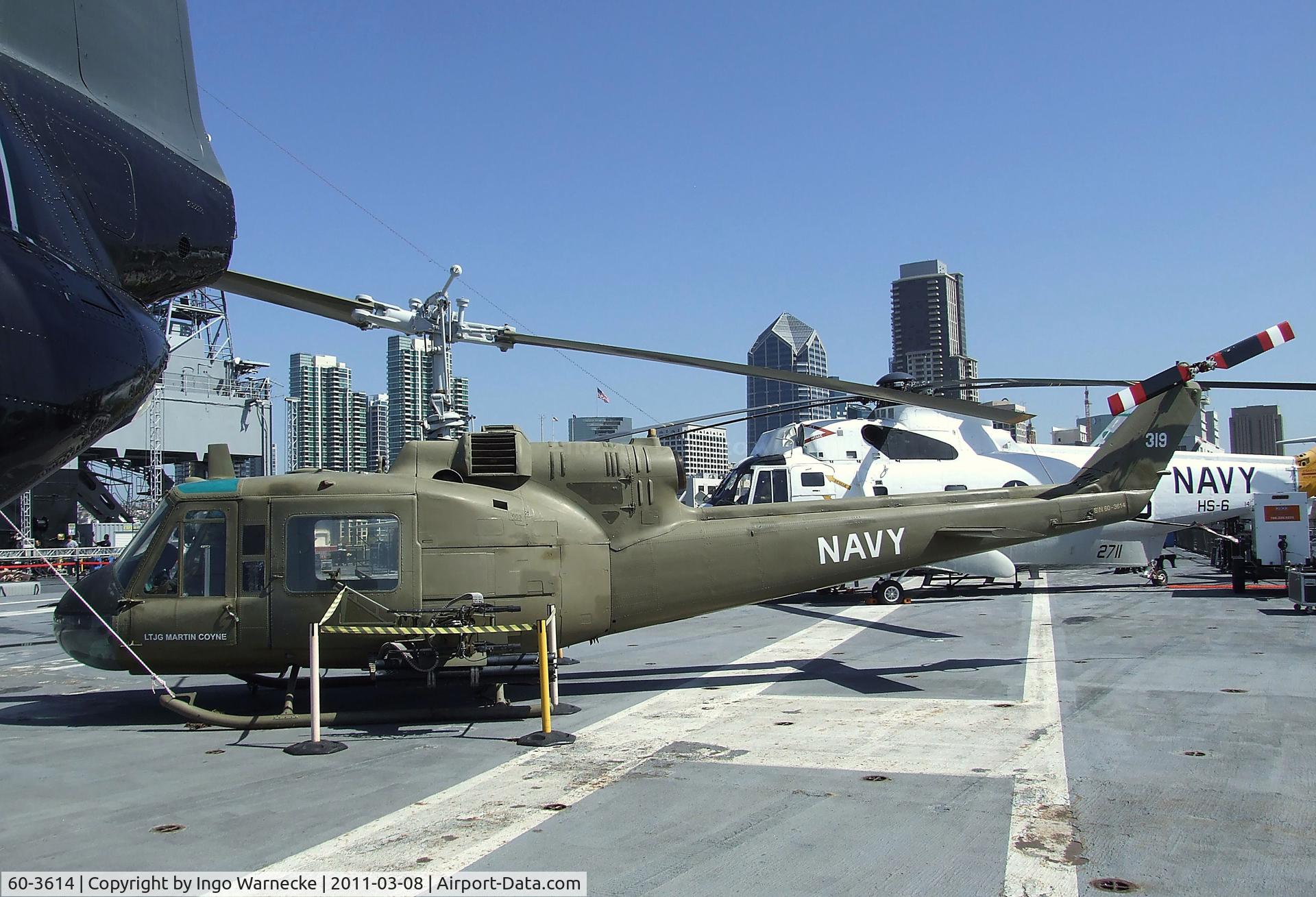 60-3614, 1960 Bell UH-1B Iroquois C/N 260, Bell UH-1B Iroquois on the flight deck of the USS Midway Museum, San Diego CA