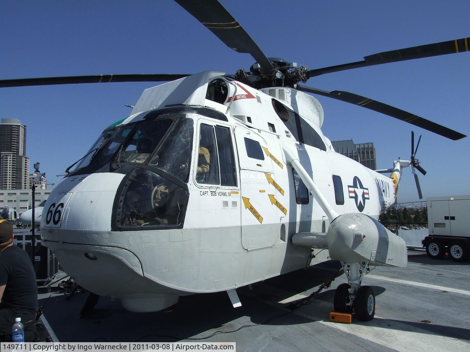 149711, Sikorsky SH-3H Sea King C/N 61128, Sikorsky SH-3H (originally built as SH-3A) Sea King on the flight deck of the USS Midway Museum, San Diego CA
