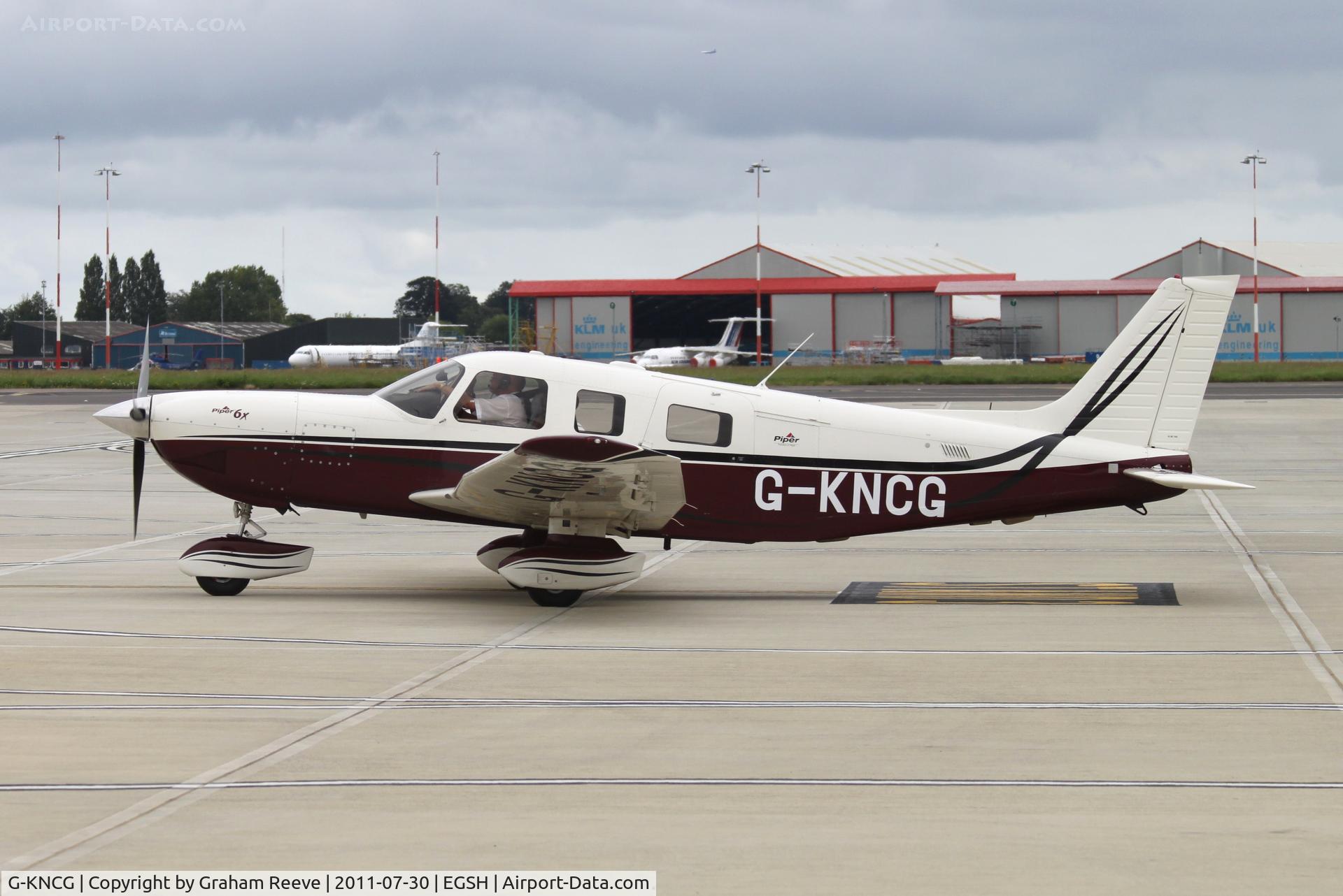 G-KNCG, 2004 Piper PA-32-301FT Saratoga C/N 3232017, About to depart.