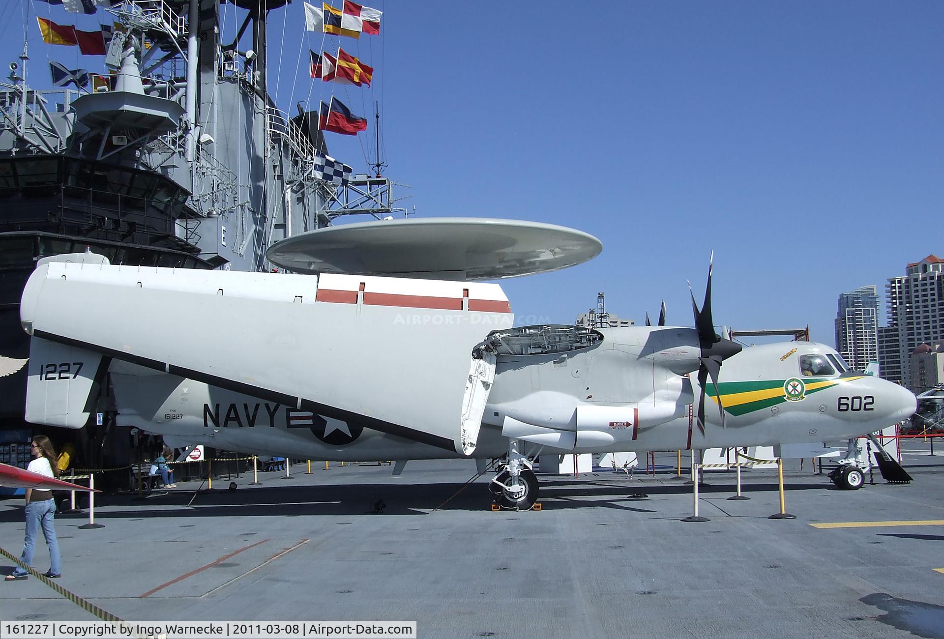 161227, Grumman E-2C Hawkeye C/N A067, Grumman E-2C Hawkeye on the flight deck of the USS Midway Museum, San Diego CA