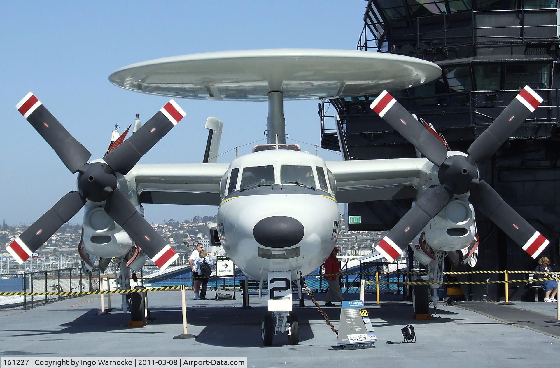 161227, Grumman E-2C Hawkeye C/N A067, Grumman E-2C Hawkeye on the flight deck of the USS Midway Museum, San Diego CA